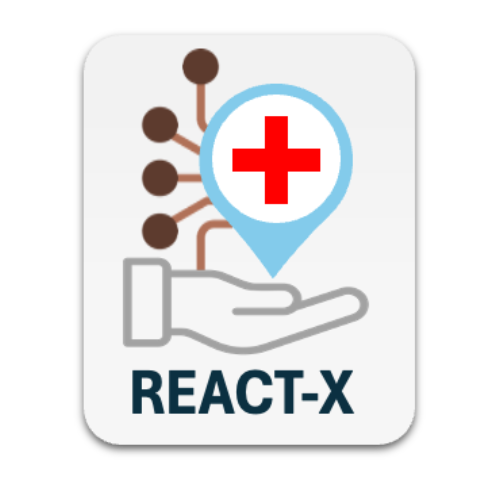 REACT-X logo – Mined XAI’s explainable AI platform for advanced triage decision support in military and civilian care.